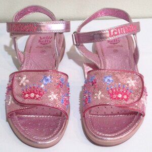 NEW sz 23/6.5 Toddler Sparkly‎ Glitter Beaded Princess Sandals Lelli Kelly
